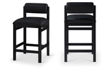 Roundhill Vegan Leather Upholstered Counter Stool — 11089-C - Black - 11089Black-C Double Chair