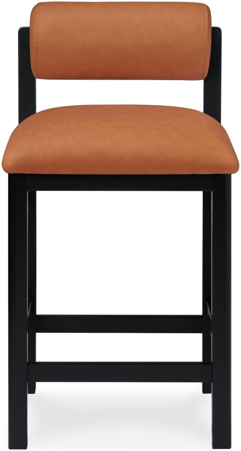 Roundhill Vegan Leather Upholstered Counter Stool — 11089-C - Cognac - 11089Cognac-C alternate view 2