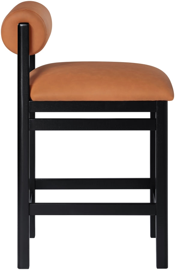 Roundhill Vegan Leather Upholstered Counter Stool — 11089-C - Cognac - 11089Cognac-C alternate view 3