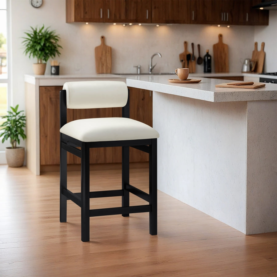 Roundhill Vegan Leather Upholstered Counter Stool — 11089-C - Cream - 11089Cream-C alternate view 1