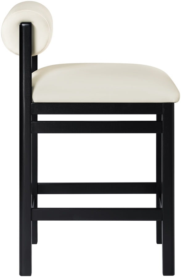 Roundhill Vegan Leather Upholstered Counter Stool — 11089-C - Cream - 11089Cream-C alternate view 3