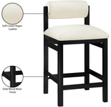 Roundhill Vegan Leather Upholstered Counter Stool — 11089-C - Cream - 11089Cream-C Infographic