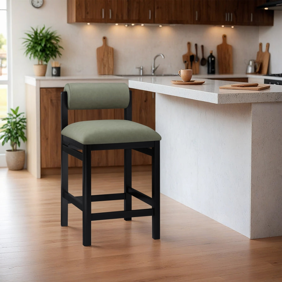 Roundhill Vegan Leather Upholstered Counter Stool — 11089-C - Green - 11089Green-C alternate view 1