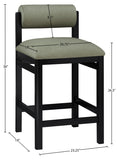 Roundhill Vegan Leather Upholstered Counter Stool — 11089-C - Green - 11089Green-C Dim