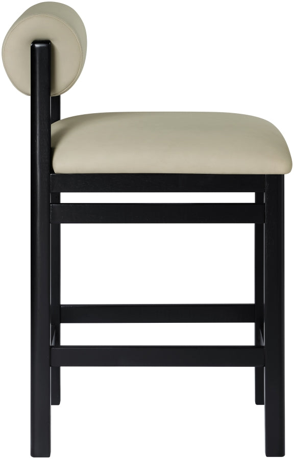 Roundhill Vegan Leather Upholstered Counter Stool — 11089-C - Taupe - 11089Taupe-C alternate view 3