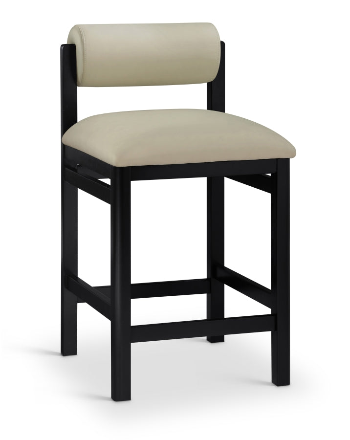 Roundhill Vegan Leather Upholstered Counter Stool — 11089-C - Taupe - 11089Taupe-C