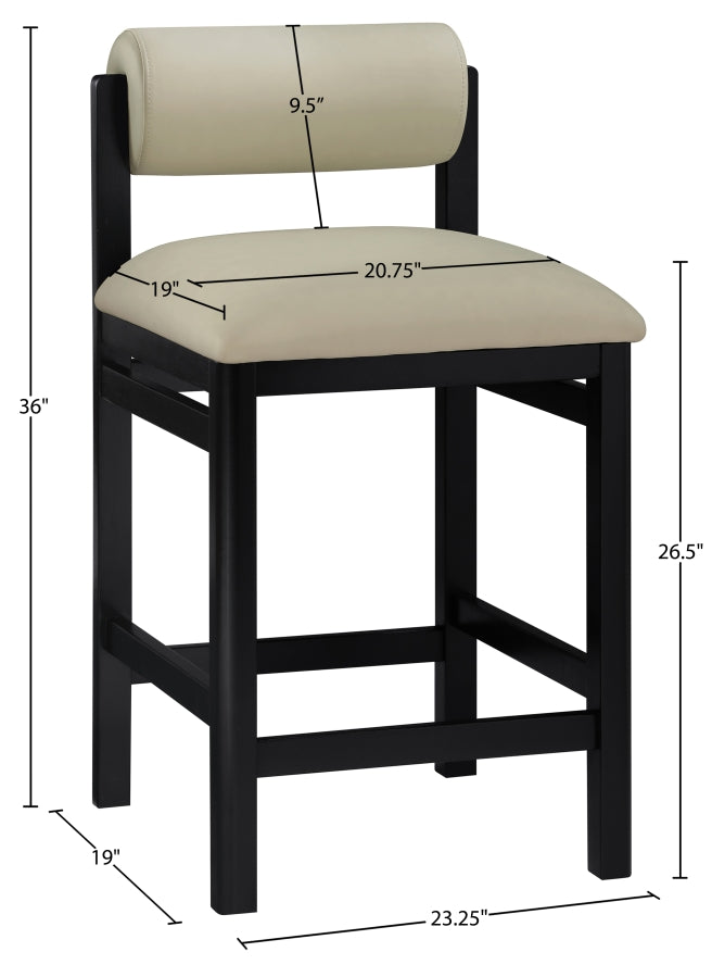 Roundhill Vegan Leather Upholstered Counter Stool — 11089-C - Taupe - 11089Taupe-C Dim