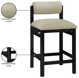 Roundhill Vegan Leather Upholstered Counter Stool — 11089-C - Taupe - 11089Taupe-C Infographic