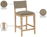 Avon Linen Textured Performance Fabric Counter Stool — 88012-C - Brown - 88012Brown-C Infographic