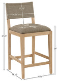 Avon Linen Textured Performance Fabric Counter Stool — 88012-C - Brown - 88012Brown-C Dim
