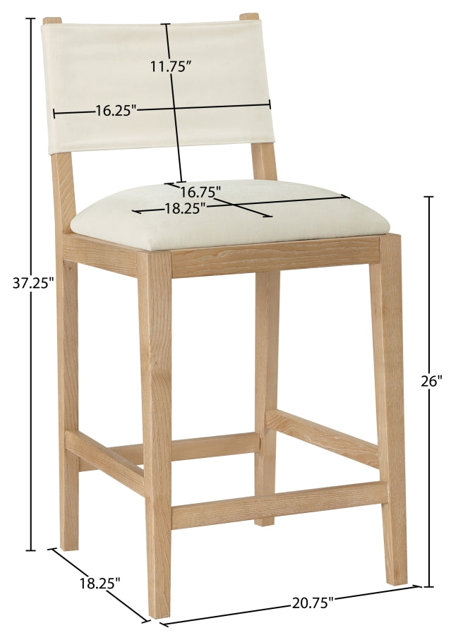 Avon Linen Textured Performance Fabric Counter Stool — 88012-C - Cream - 88012Cream-C Dim