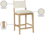 Avon Linen Textured Performance Fabric Counter Stool — 88012-C - Cream - 88012Cream-C Infographic