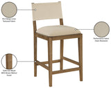 Avon Linen Textured Performance Fabric Counter Stool — 88015-C - Beige - 88015Beige-C Infographic