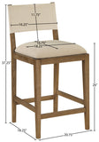 Avon Linen Textured Performance Fabric Counter Stool — 88015-C - Beige - 88015Beige-C Dim