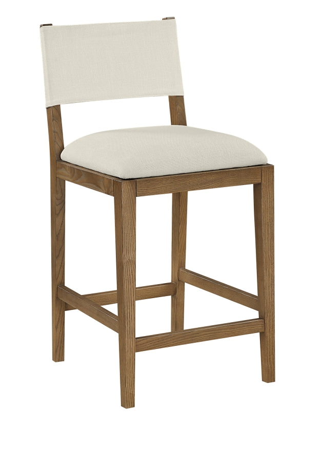 Avon Linen Textured Performance Fabric Counter Stool — 88015-C - Cream - 88015Cream-C