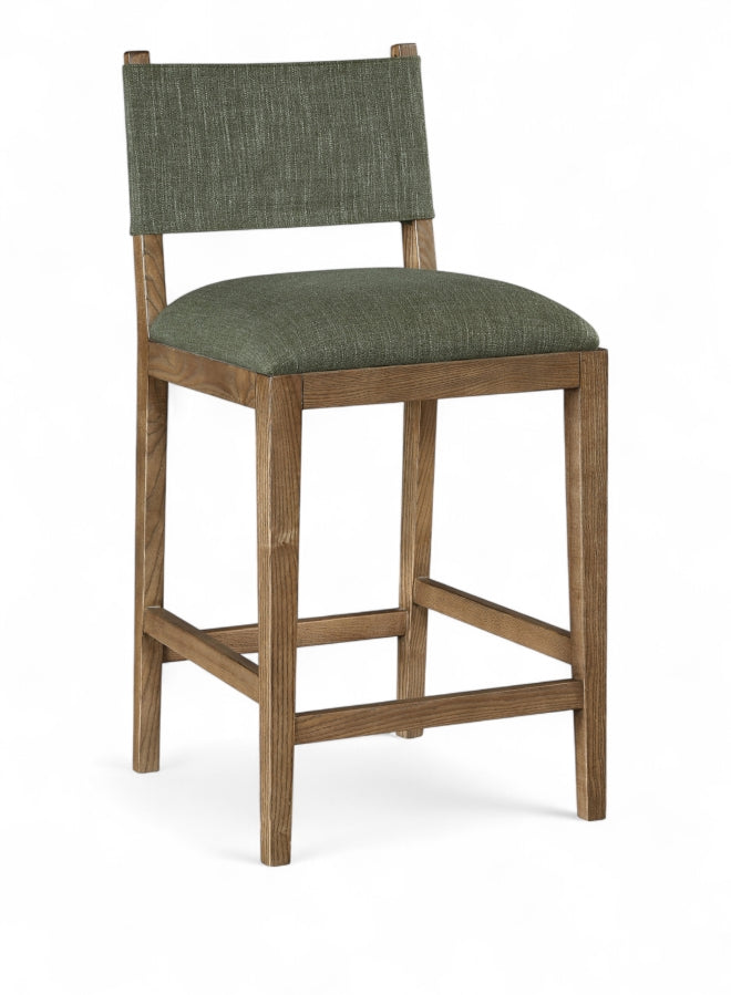 Avon Linen Textured Performance Fabric Counter Stool — 88015-C - Olive - 88015Olive-C