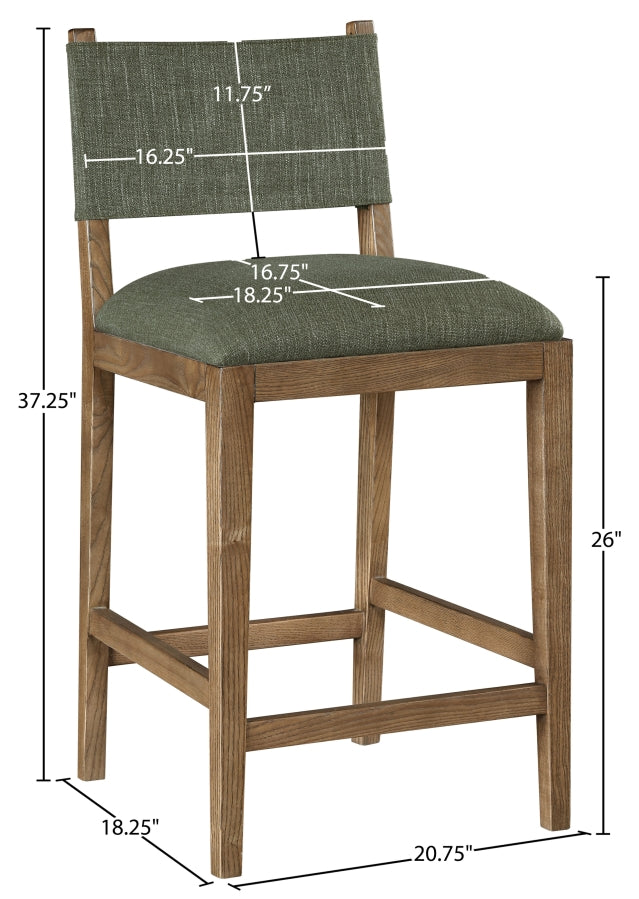 Avon Linen Textured Performance Fabric Counter Stool — 88015-C - Olive - 88015Olive-C Dim