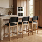 Avon Vegan Leather Counter Stool — 88017-C - Black - 88017Black-C alternate view 1