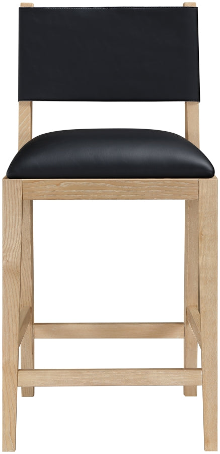 Avon Vegan Leather Counter Stool — 88017-C - Black - 88017Black-C alternate view 2