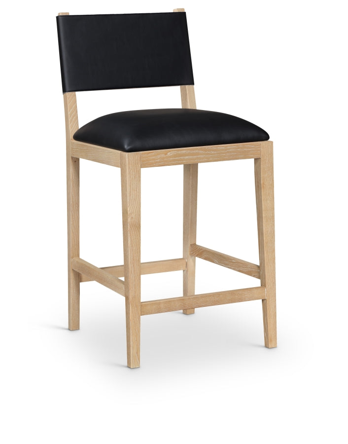 Avon Vegan Leather Counter Stool — 88017-C - Black - 88017Black-C