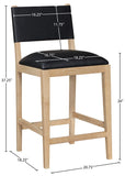 Avon Vegan Leather Counter Stool — 88017-C - Black - 88017Black-C Dim