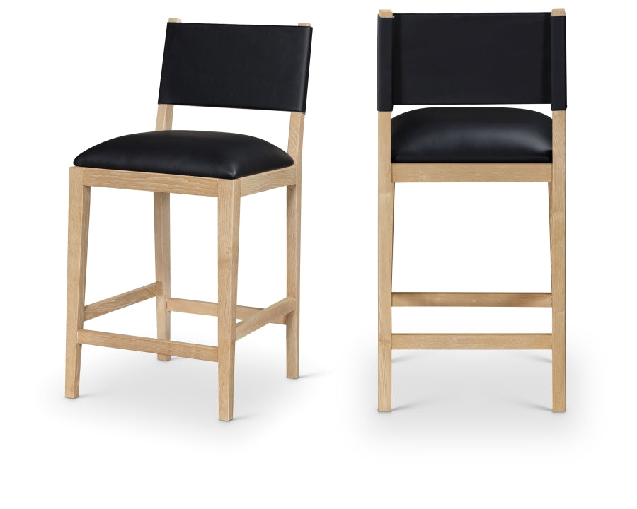 Avon Vegan Leather Counter Stool — 88017-C - Black - 88017Black-C Double Chair