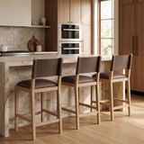 Avon Vegan Leather Counter Stool — 88017-C - Brown - 88017Brown-C alternate view 1