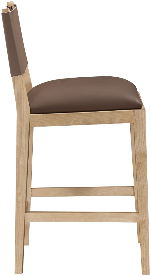 Avon Vegan Leather Counter Stool — 88017-C - Brown - 88017Brown-C alternate view 3