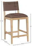 Avon Vegan Leather Counter Stool — 88017-C - Brown - 88017Brown-C Dim