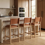 Avon Vegan Leather Counter Stool — 88017-C - Cognac - 88017Cognac-C alternate view 1
