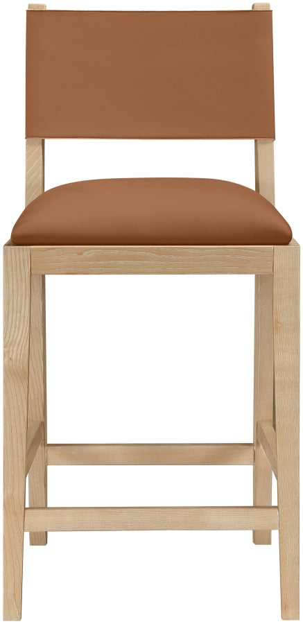 Avon Vegan Leather Counter Stool — 88017-C - Cognac - 88017Cognac-C alternate view 2
