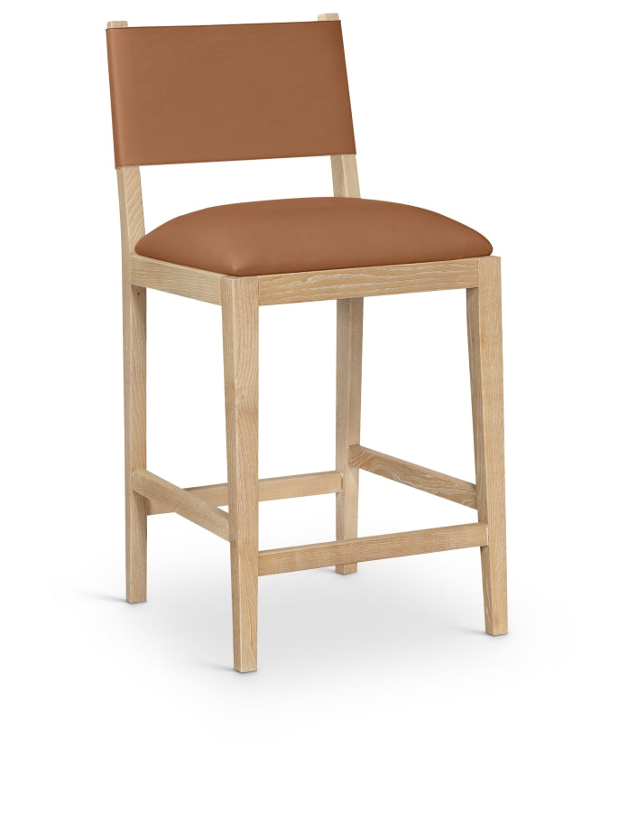 Avon Vegan Leather Counter Stool — 88017-C - Cognac - 88017Cognac-C