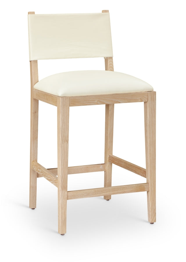 Avon Vegan Leather Counter Stool — 88017-C - Cream - 88017Cream-C