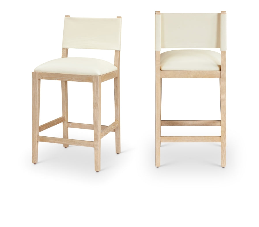 Avon Vegan Leather Counter Stool — 88017-C - Cream - 88017Cream-C Double Chair