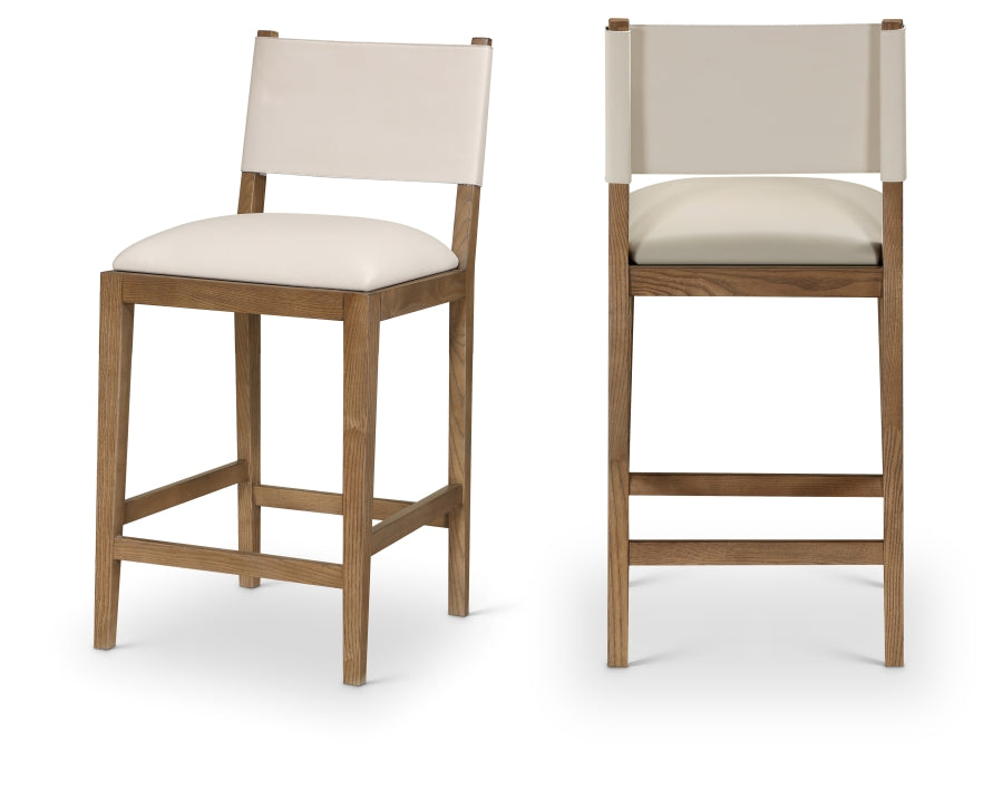 Avon Vegan Leather Counter Stool — 88019-C - Beige - 88019Beige-C Double Chair