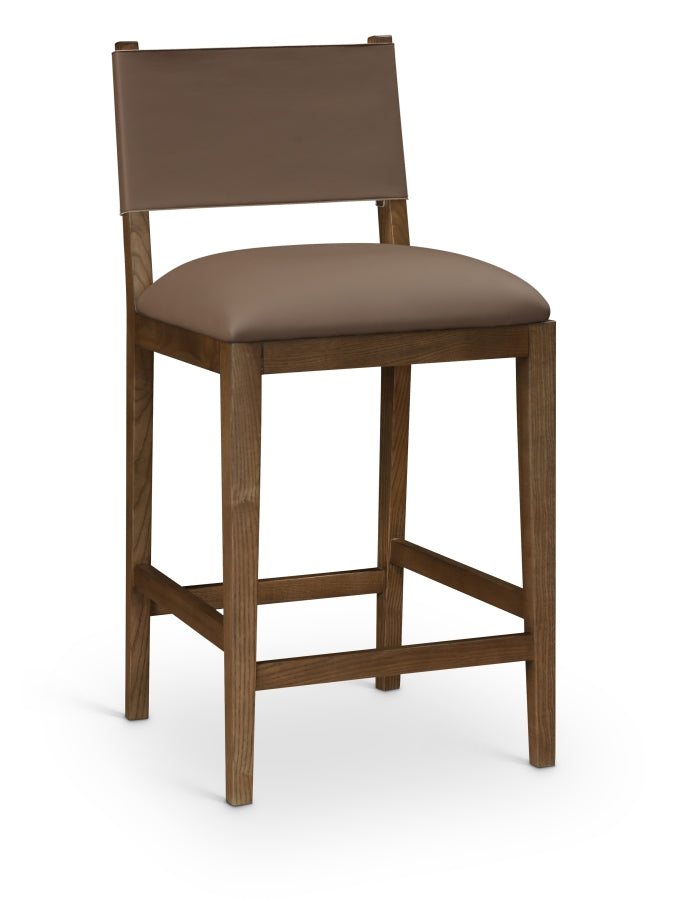 Avon Vegan Leather Counter Stool — 88019-C - Brown - 88019Brown-C