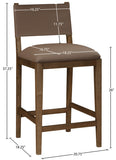 Avon Vegan Leather Counter Stool — 88019-C - Brown - 88019Brown-C Dim