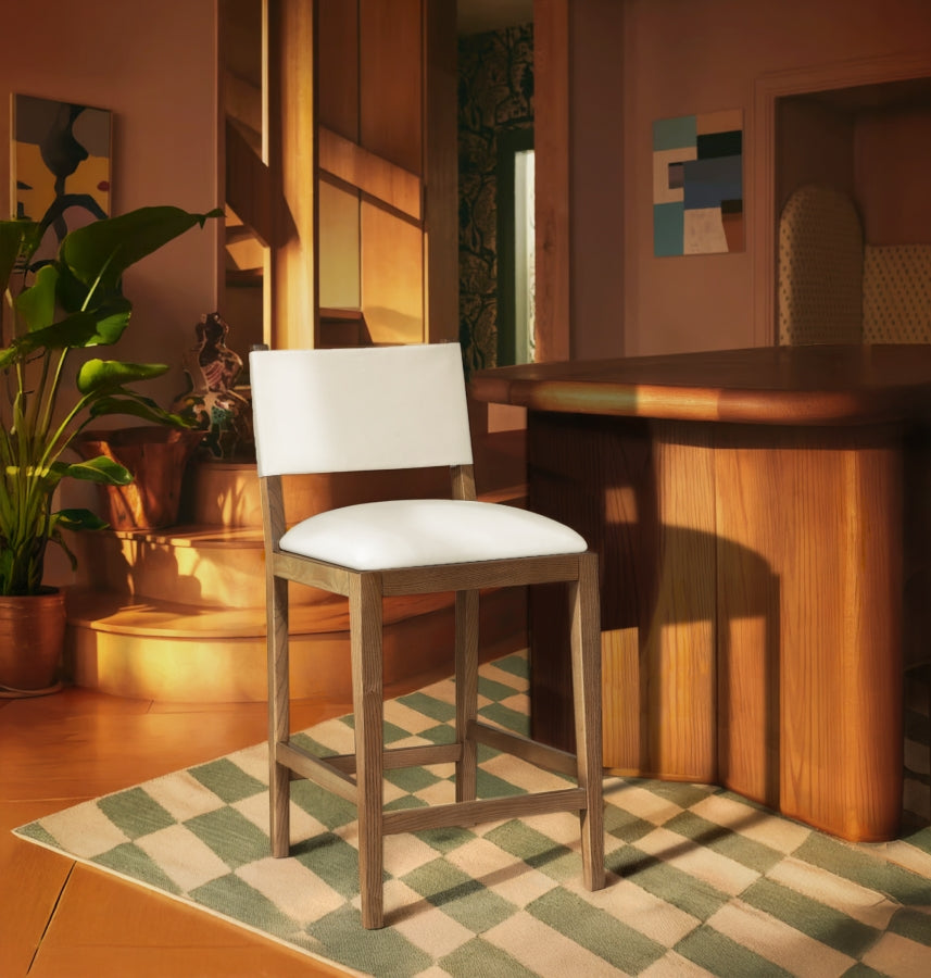Avon Vegan Leather Counter Stool — 88019-C - Cream - 88019Cream-C alternate view 1