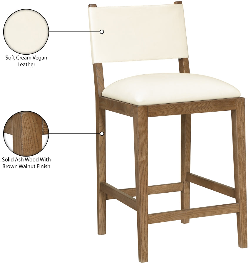 Avon Vegan Leather Counter Stool — 88019-C - Cream - 88019Cream-C Infographic