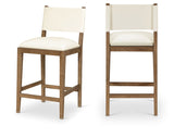 Avon Vegan Leather Counter Stool — 88019-C - Cream - 88019Cream-C Double Chair