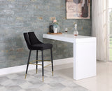 Sleek Velvet Upholstered Bar Stool — 960-C - Black - 960Black-C alternate view 1