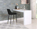 Sleek Velvet Upholstered Bar Stool — 960-C - Black - 960Black-C alternate view 2