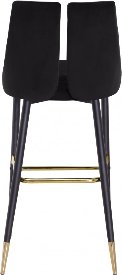 Sleek Velvet Upholstered Bar Stool — 960-C - Black - 960Black-C alternate view 3