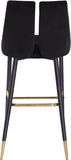 Sleek Velvet Upholstered Bar Stool — 960-C - Black - 960Black-C alternate view 3
