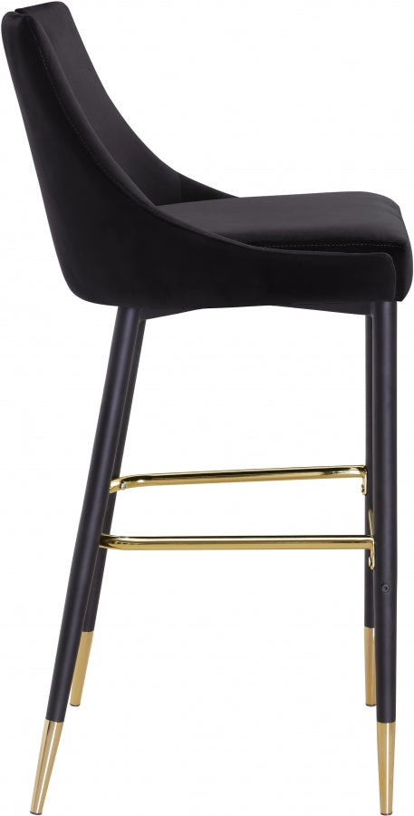 Sleek Velvet Upholstered Bar Stool — 960-C - Black - 960Black-C alternate view 4