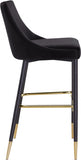 Sleek Velvet Upholstered Bar Stool — 960-C - Black - 960Black-C alternate view 4