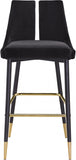Sleek Velvet Upholstered Bar Stool — 960-C - Black - 960Black-C alternate view 5