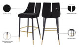 Sleek Velvet Upholstered Bar Stool — 960-C - Black - 960Black-C Infographic
