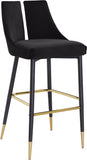 Sleek Velvet Upholstered Bar Stool — 960-C - Black - 960Black-C