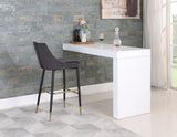 Sleek Velvet Upholstered Bar Stool — 960-C - Grey - 960Grey-C alternate view 2